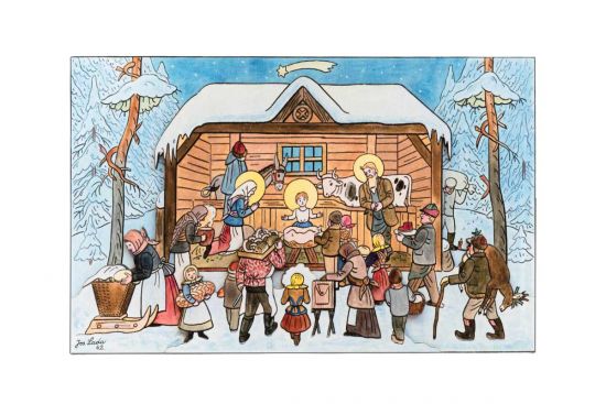 Drewniana szopka zimowa – Josef Lada ©