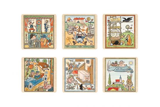 Drewniane podkładki Wesołe podkładki 6 szt. – Josef Lada ©