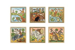 Drewniane podkładki Zwierzęta 6 szt. – Josef Lada ©