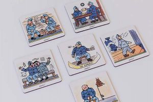 Drewniane podkładki Dobry żołnierz Szwejk 6 szt. – Josef Lada ©