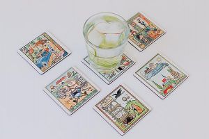 Drewniane podkładki Wesołe podkładki 6 szt. – Josef Lada ©