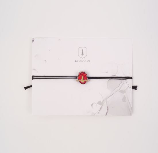 Bransoletka sznurkowa EKG Wooden Bracelet