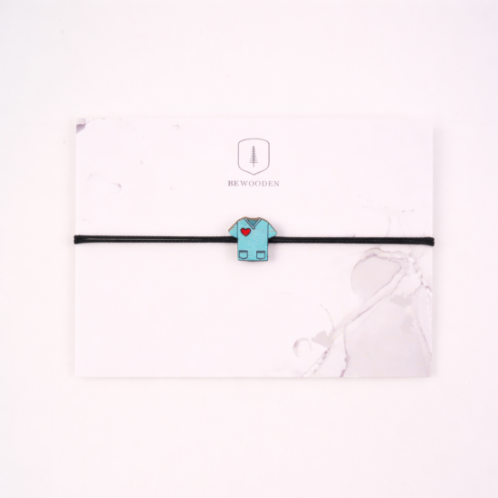 Bransoletka sznurkowa Doctor's coat Wooden Bracelet