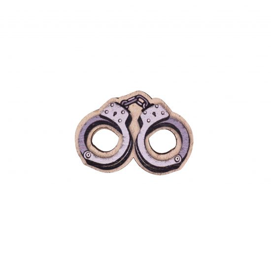 Drewniana broszka Kajdany