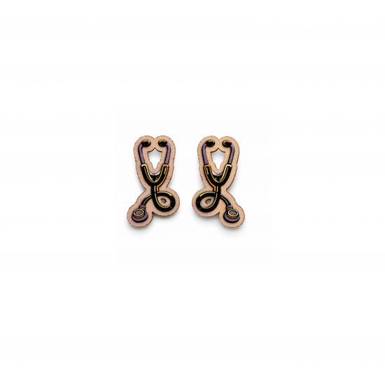 Drewniane kolczyki Stethoscope Earrings Drewniane kolczyki Stethoscope Earrings