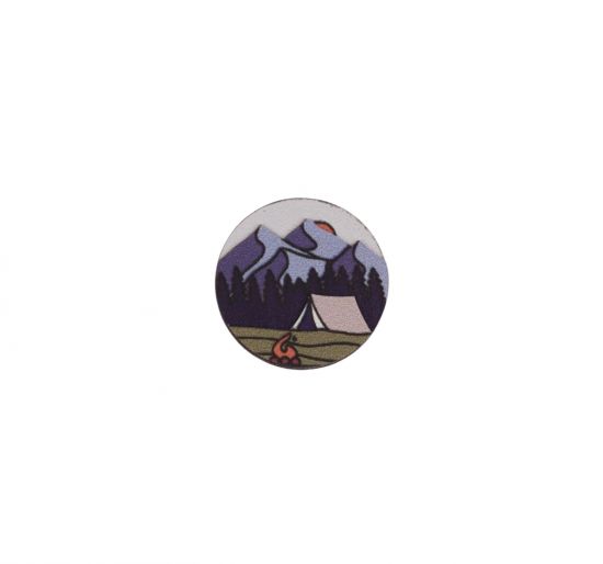 Drewniana broszka Camping Brooch