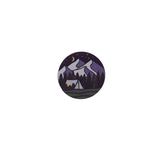 Drewniana broszka Night Camping Brooch