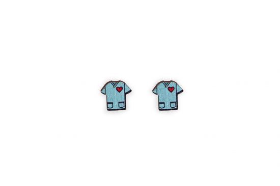 Drewniane kolczyki Doctor's Coat Earrings